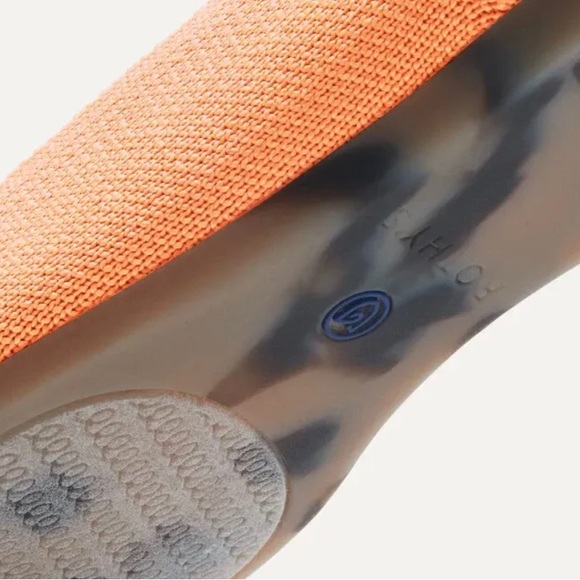 Rothy's Women's Classic Flats Slip-On Shoes "The Point" Tangerine - Picture 5 of 5